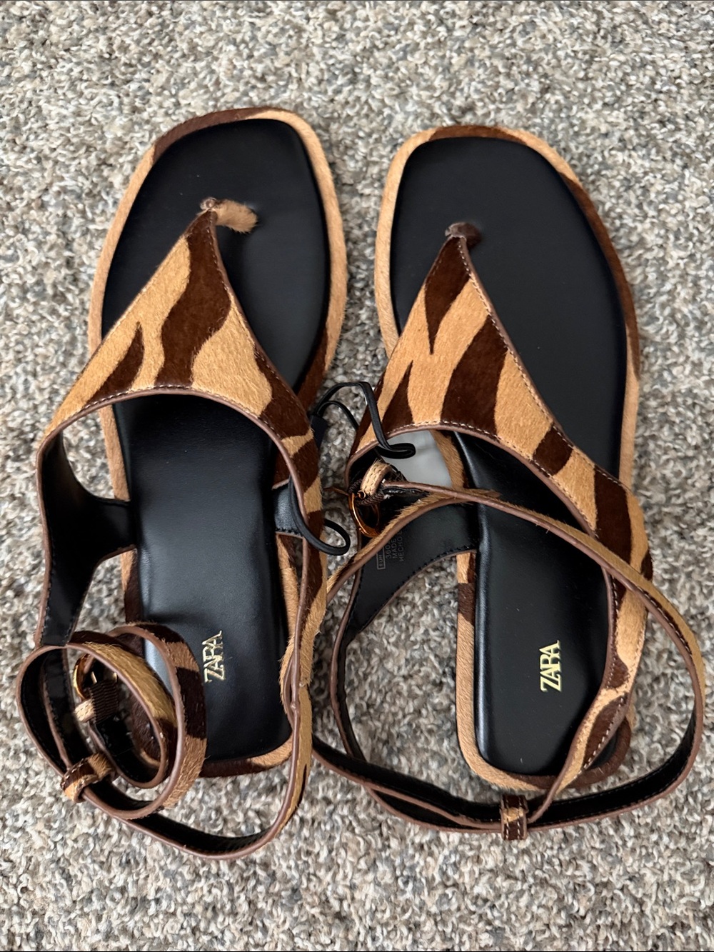 ZARA ANIMAL PRINT STRAP SANDAL size 7.5 - Picture 4 of 4